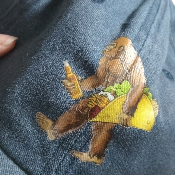 Bigfoot Sasquatch Baseball Hat Blue Hunting Gag Gift Summer - Picture 3 of 6